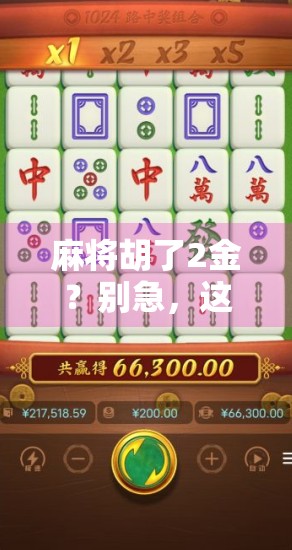 麻将胡了2金？别急，这可能是你人生中最值钱的一局！